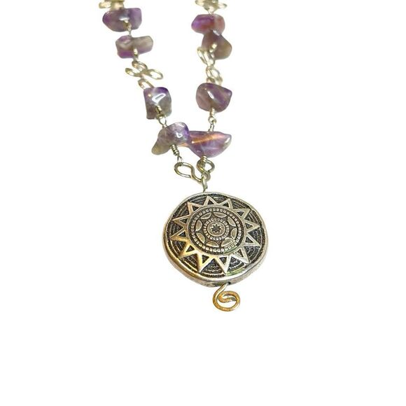 𝅺ARTISANAL Handmade Amethyst Necklace💜🌻 - Picture 4 of 6